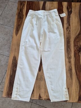 Vtg. Perry Ellis, Ultra High Waist,Pleated with Back Zip Up & One Button Closure